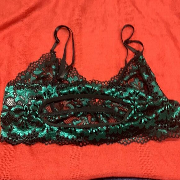 Avidlove Lace Bralette Black/green Mylar Sz M NWOT - Picture 2 of 5